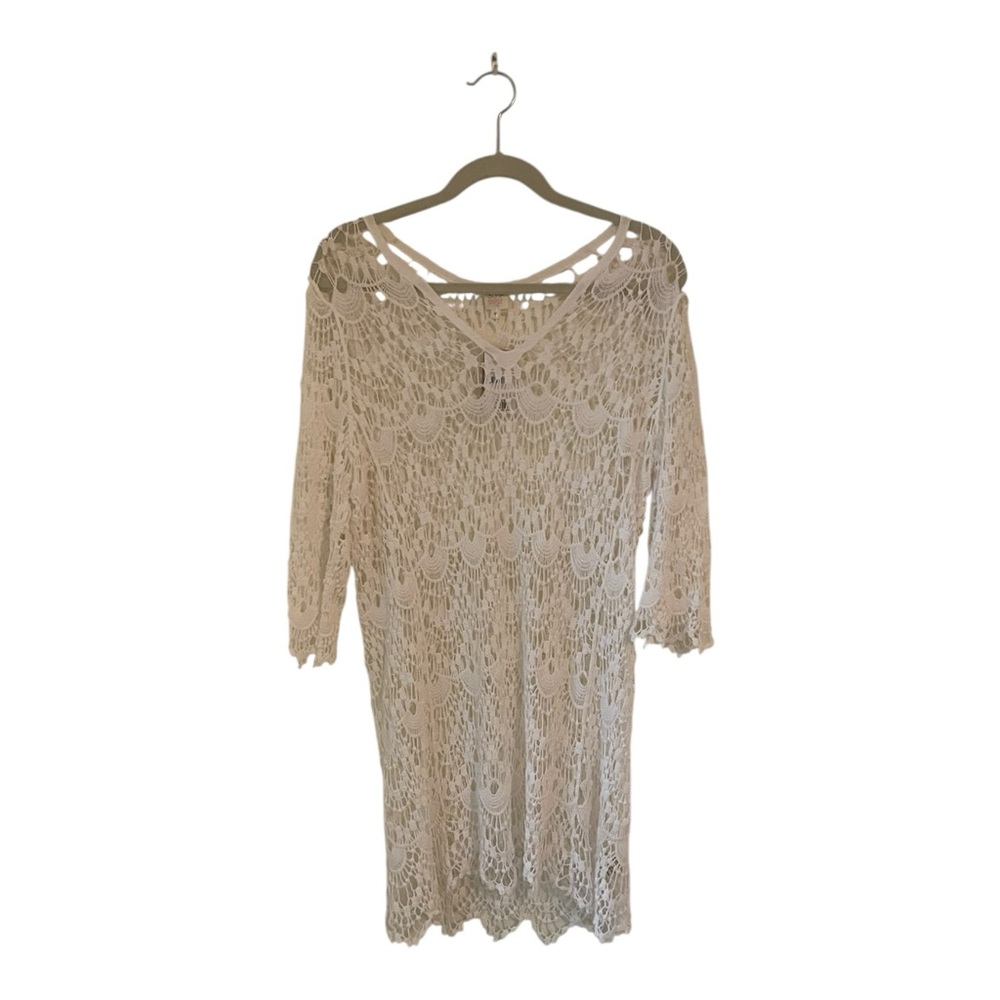 SURF GYPSY Cotton Lace Crochet Beach Boho Cover Up - Picture 9 of 10